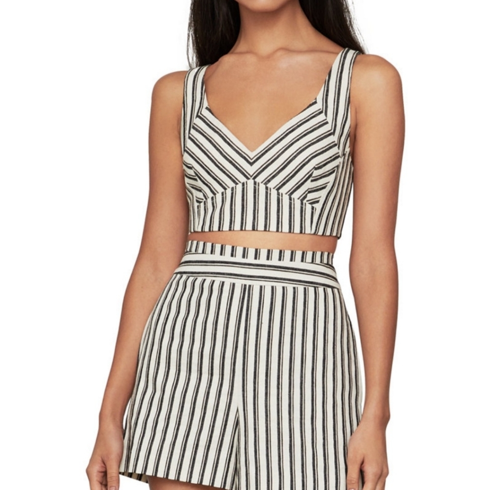 BCBGMAXAZRIA Striped Crop Top NWOT
